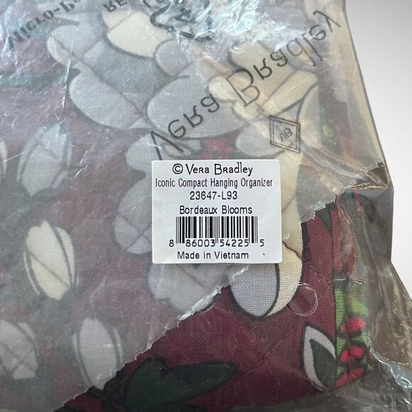 Vera Bradley Bordeaux Blooms Iconic Compact Hanging Organizer New with Tags - Picture 5 of 6
